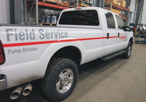 Commercial truck fleet lettering