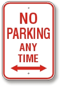 No Parking Anytime signs