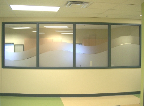 Professional etched glass vinyl and office privacy film in Edmonton